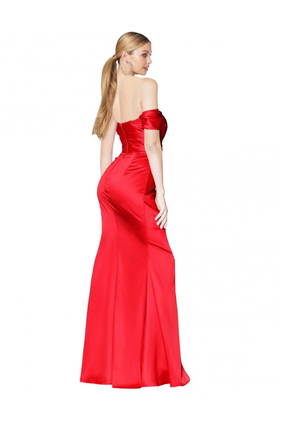 Sleeveless Red Mermaid Off the Shoulder Formal Evening Gown / Prom Dress / Bridesmaid Dress Maidstone