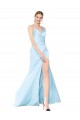 Sleeveless Light Sky Blue Mermaid High Neck Formal Evening Gown / Prom Dress / Bridesmaid Dress Maidstone