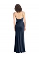 Sleeveless Dark Navy Open Back A-Line Cowl Neck Black Tie Evening Gown / Prom Dress / Bridesmaid Dress Maidstone