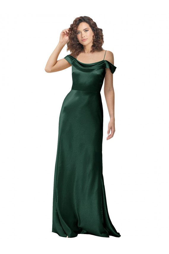 Sleeveless Hunter V-Back A-Line Off the Shoulder Formal Evening Gown / Prom Dress / Bridesmaid Dress Maidstone