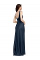 Sleeveless Dark Navy Low Back A-Line Square Neck Formal Evening Gown / Prom Dress / Bridesmaid Dress Maidstone