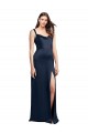 Sleeveless Dark Navy Low Back A-Line Cowl Neck Formal Evening Gown / Prom Dress / Bridesmaid Dress Maidstone