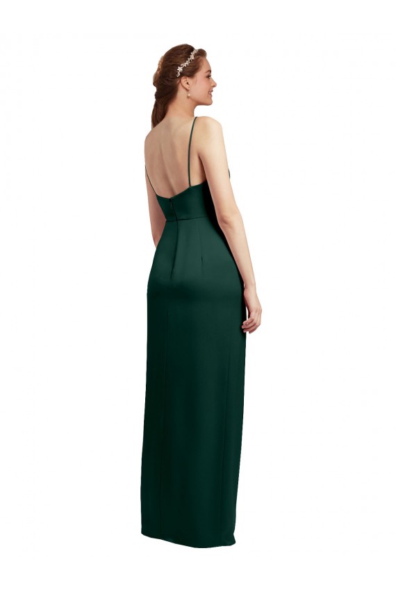 Sleeveless Hunter Low Back Column Spaghetti Straps Formal Evening Gown / Prom Dress / Bridesmaid Dress Maidstone