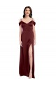 Sleeveless Burgundy Gold A-Line Off the Shoulder Formal Dress / Bridesmaid Dress Maidstone