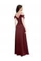 Sleeveless Burgundy Gold A-Line Off the Shoulder Formal Dress / Bridesmaid Dress Maidstone