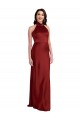 Sleeveless Burgundy Backless A-Line Halter Neck Black Tie Evening Gown / Prom Dress / Bridesmaid Dress Maidstone