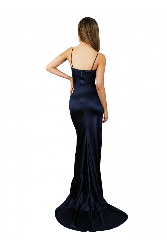 Sleeveless Dark Navy Mermaid Stretch Satin Sweetheart Formal Evening Gown / Prom Dress / Bridesmaid Dress Maidstone