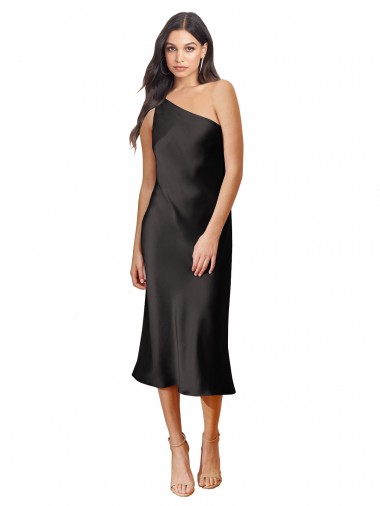 Sleeveless Black Sheath One Shoulder Black Tie Evening Dress / Prom Dress / Bridesmaid Dress Maidstone
