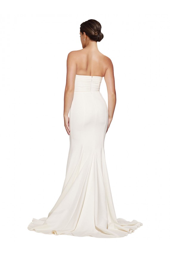 Sleeveless Ivory Low Back Mermaid Cowl Neck Formal Evening Gown / Prom Dress / Bridesmaid Dress Maidstone