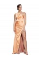 Sleeveless Light Copper Criss Cross Open Back Sheath One Shoulder Formal Evening Gown / Prom Dress / Bridesmaid Dress Maidstone