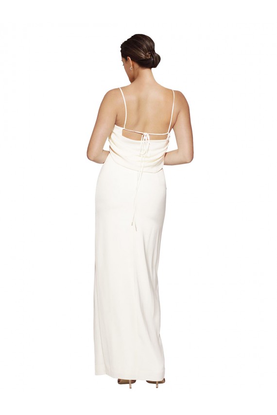 Sleeveless Ivory Low Back Sheath Halter Neck Formal Evening Gown / Prom Dress / Bridesmaid Dress Maidstone