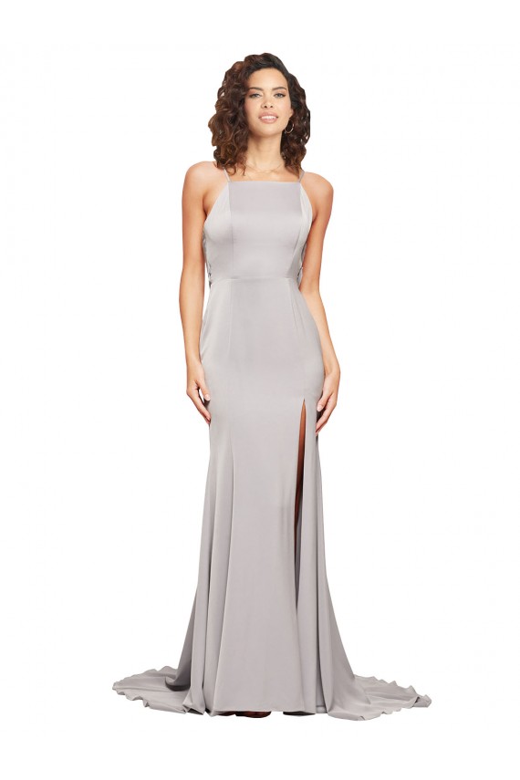 Sleeveless Low Back A-Line High Neck Formal Evening Gown / Prom Dress / Bridesmaid Dress Maidstone