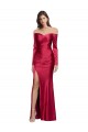Long Sleeves Dark Red Sheath Sweetheart Formal Evening Gown / Prom Dress / Bridesmaid Dress Maidstone