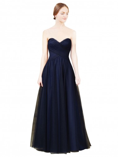 Sleeveless Dark Navy A-Line Sweetheart Bridesmaid Dress / Evening Dress Maidstone