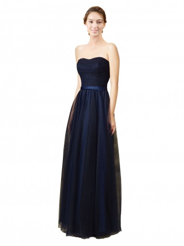 Sleeveless Dark Navy A-Line Sweetheart Bridesmaid Gown Maidstone