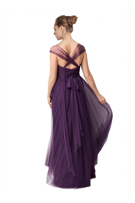 Cap Sleeves Plum Purple A-Line Sweetheart Bridesmaid Dress Maidstone