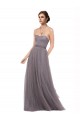 Sleeveless Pewter V-Back A-Line Spaghetti Straps Bridesmaid Dress Maidstone