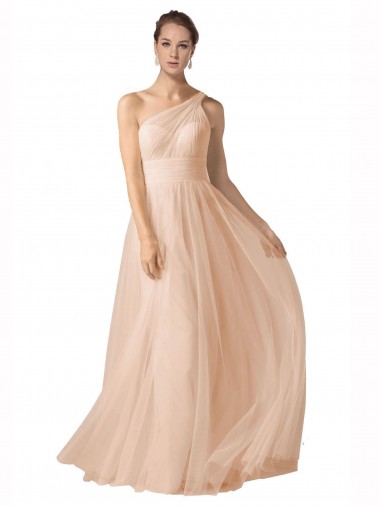 Sleeveless Nude Keyhole Back A-Line Spaghetti Straps Formal Dress / Bridesmaid Dress Maidstone