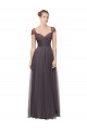 Cap Sleeves Pewter A-Line Sweetheart Bridesmaid Dress Maidstone