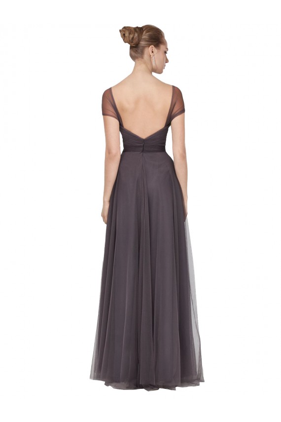 Cap Sleeves Pewter A-Line Sweetheart Bridesmaid Dress Maidstone