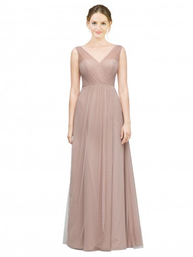 Sleeveless Blush A-Line V-Neck Bridesmaid Dress Maidstone