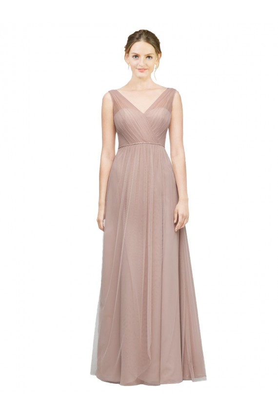 Sleeveless Blush A-Line V-Neck Bridesmaid Dress Maidstone