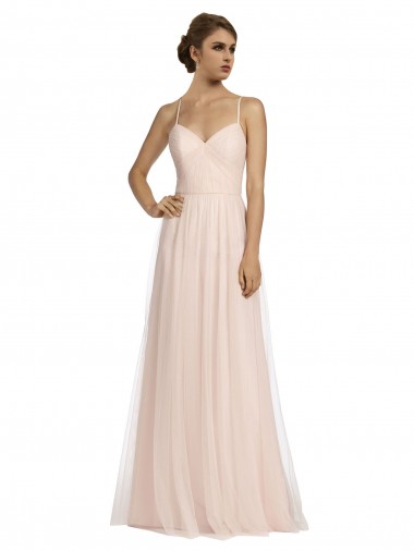 Sleeveless Pink A-Line Spaghetti Straps Bridesmaid Dress Maidstone