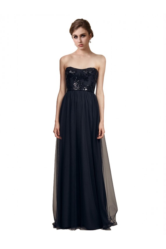 Sleeveless Black A-Line Sweetheart Bridesmaid Gown Maidstone