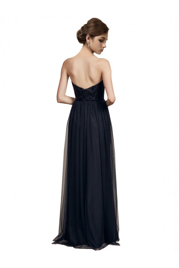 Sleeveless Black A-Line Sweetheart Bridesmaid Gown Maidstone