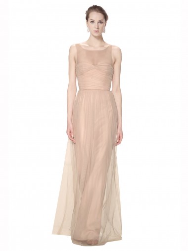 Sleeveless Blush Sheath Illusion Neck Bridesmaid Dress Maidstone