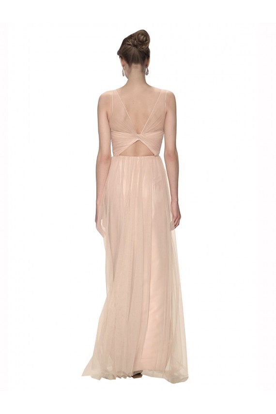 Sleeveless Blush Sheath Illusion Neck Bridesmaid Dress Maidstone