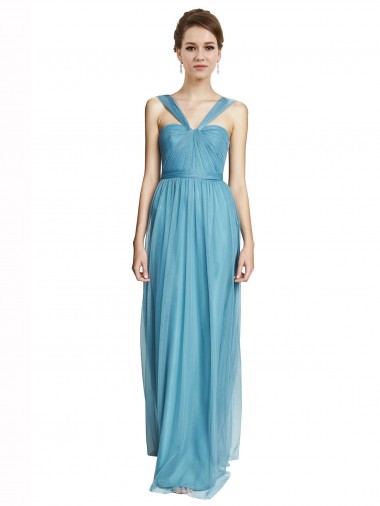 Sleeveless Sky Blue A-Line Spaghetti Straps Bridesmaid Dress Maidstone