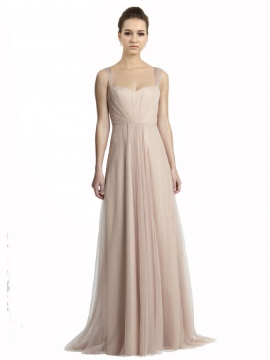 Sleeveless Nude A-Line Square Neck Bridesmaid Evening Dress Maidstone