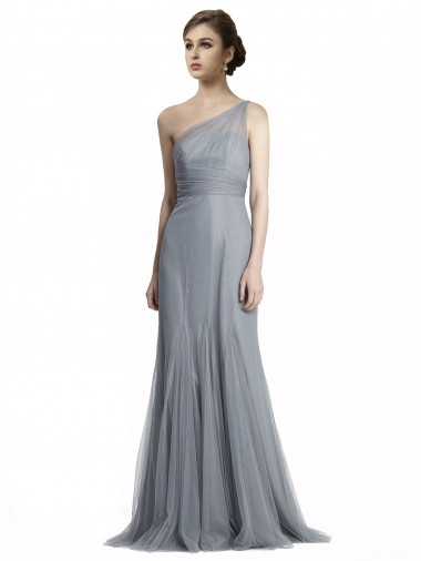Sleeveless Slate Grey Mermaid One Shoulder Bridesmaid Dress Maidstone