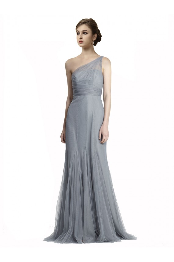 Sleeveless Slate Grey Mermaid One Shoulder Bridesmaid Dress Maidstone