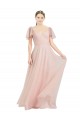 Flutter Sleeves Pink A-Line V-Neck Formal Dress / Bridesmaid Dress Maidstone