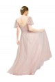 Flutter Sleeves Pink A-Line V-Neck Formal Dress / Bridesmaid Dress Maidstone