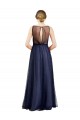 Sleeveless Burgundy Keyhole Back A-Line Boat Neck Semi Formal Evening Dress / Bridesmaid Dress Maidstone