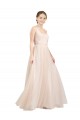 Sleeveless Pink Open Back A-Line Scoop Neck Semi Formal Evening Dress / Bridesmaid Dress Maidstone