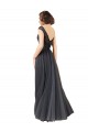 Cap Sleeves Slate Grey A-Line Bateau Neck Bridesmaid Dress Maidstone