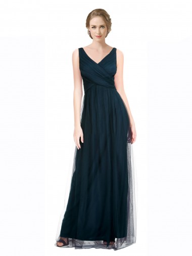 Sleeveless Blue A-Line V-Neck Bridesmaid Dress Maidstone