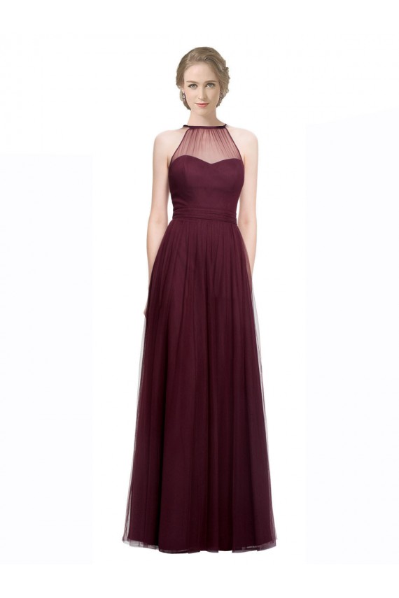 Sleeveless Red A-Line Halter Neck Bridesmaid Dress Maidstone