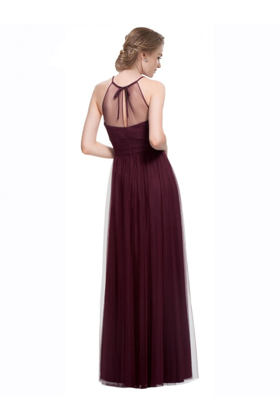 Sleeveless Red A-Line Halter Neck Bridesmaid Dress Maidstone