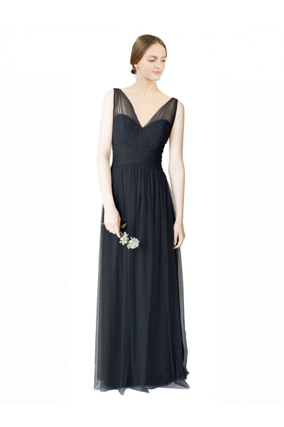 Sleeveless Pewter V-Back A-Line V-Neck Formal Dress / Bridesmaid Dress Maidstone