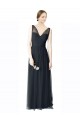 Sleeveless Pewter V-Back A-Line V-Neck Formal Dress / Bridesmaid Dress Maidstone