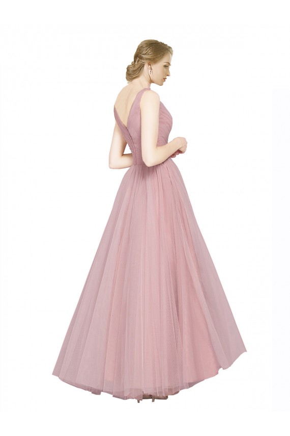 Sleeveless Pink V-Back A-Line V-Neck Bridesmaid Dress Maidstone