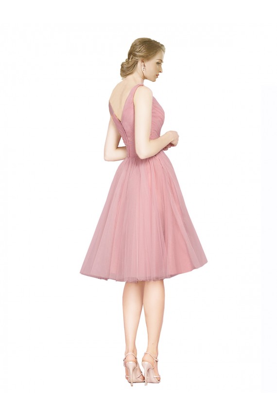 Sleeveless Pink A-Line V-Neck Bridesmaid Gown Maidstone