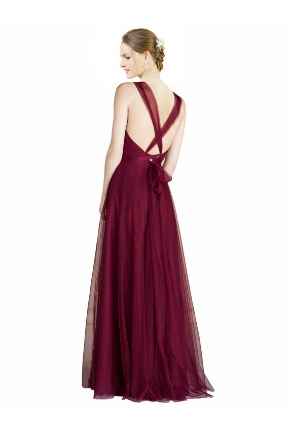 Sleeveless Criss Cross Open Back A-Line V-Neck Bridesmaid Dress Maidstone