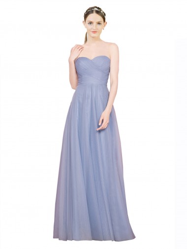 Sleeveless Light Sky Blue Low Back A-Line Sweetheart Formal Dress / Bridesmaid Dress Maidstone