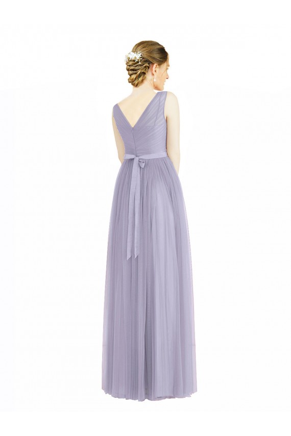Sleeveless Lilac V-Back A-Line V-Neck Bridesmaid Dress Maidstone